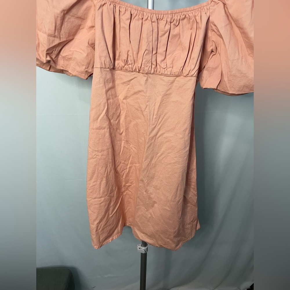 Forever 21 Poplin Puff Sleeves Pink Dress Size small - Picture 6 of 11